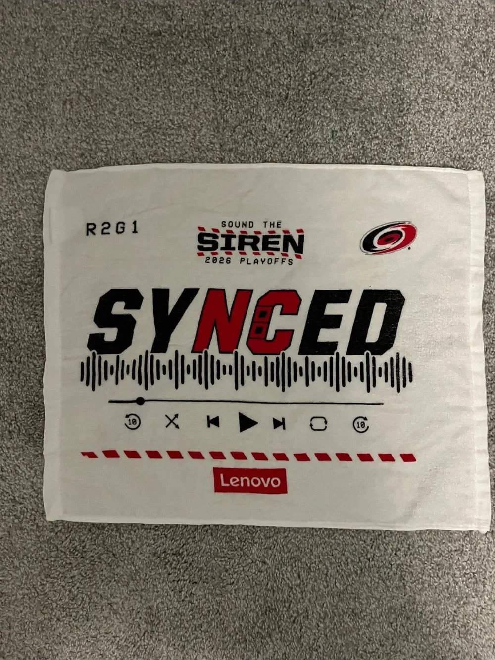 Carolina Hurricanes 2026 Playoffs Round 2 Game 1 Synched Rally Towels